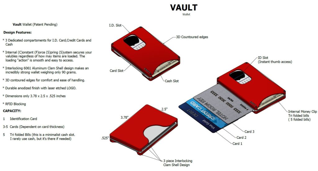 Vault Minimalist Wallet | One-Handed RFID Aluminum Wallet